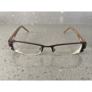 Menizzi Eyeglasses Frames ONLY M1019 C0 43-17-130 Brown Bronze half rim rectangl